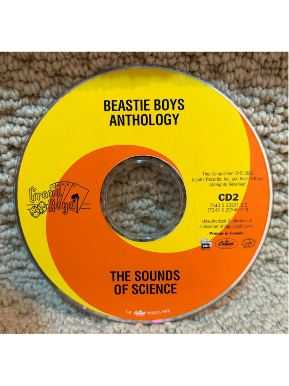 Beastie Boys Anthology The Sounds of Science CD2 Yellow Orange One Size